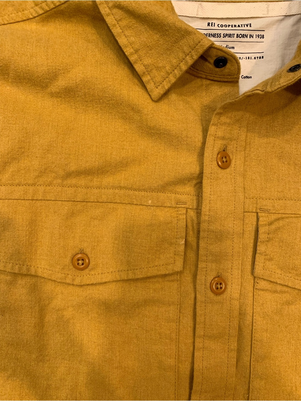 REI COOPERATIVE Mustard Yellow Flannel Shirt Men's M Gorpcore Normcore Casual - Picture 5 of 10